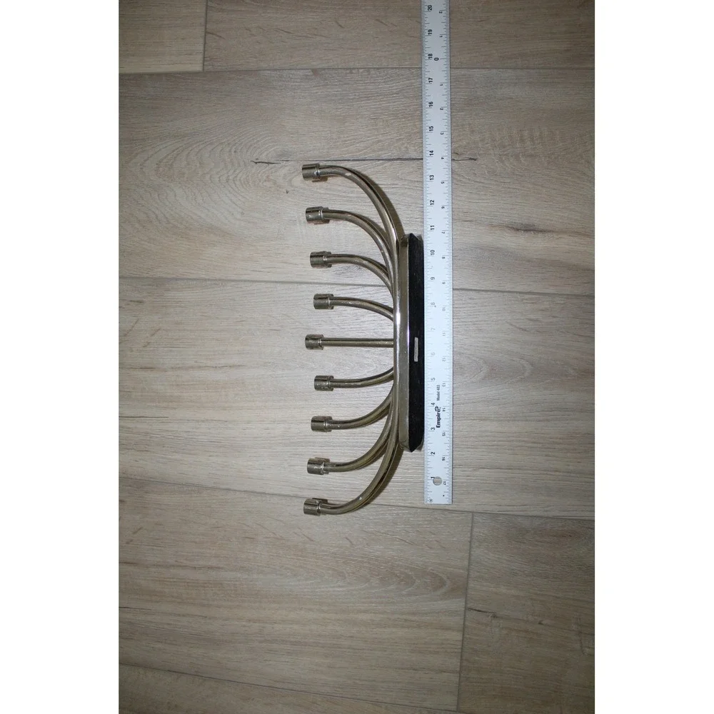 Crate & Barrel Modern Nickel Menorah 495-816 Silver Hanukkah Candelabra 13.5in